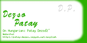 dezso patay business card